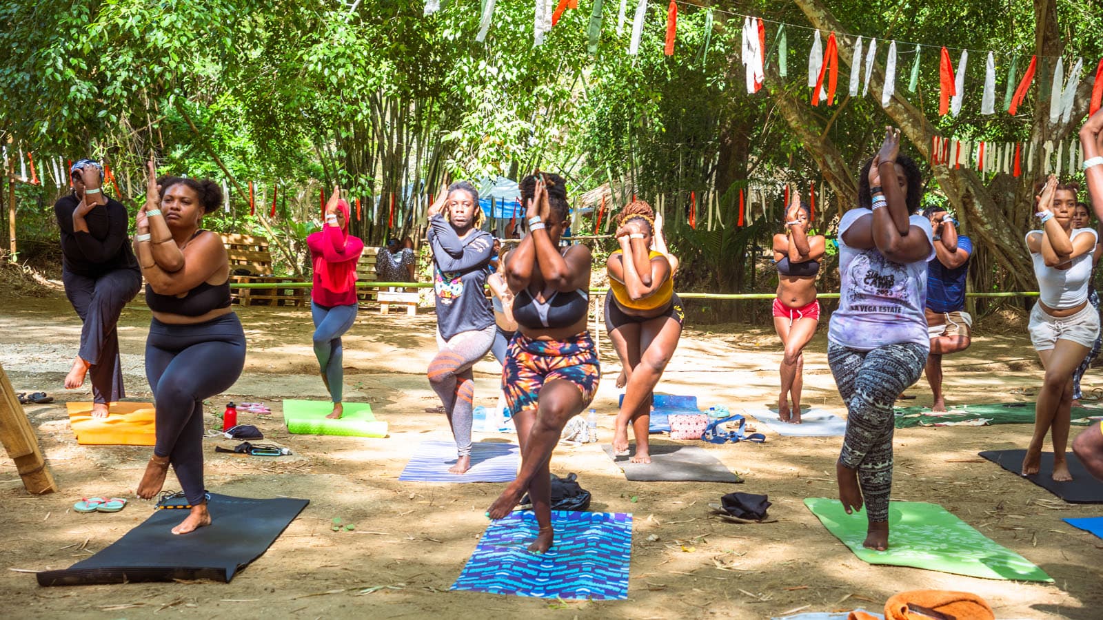 Yoga session at Sundara
